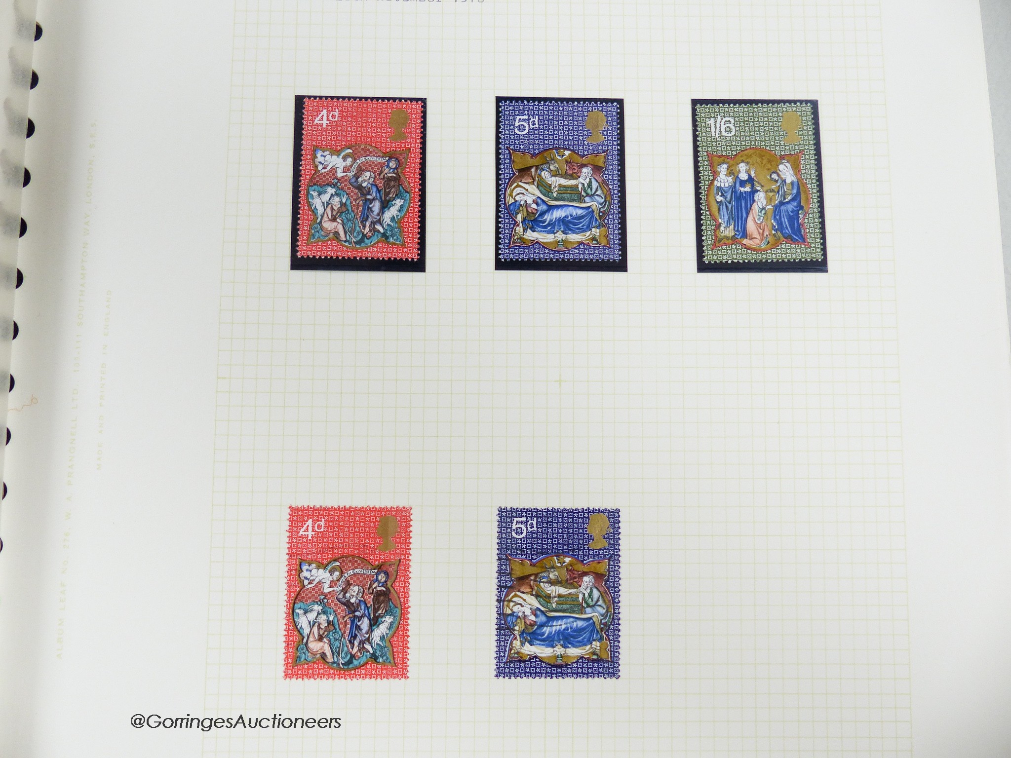Three albums Great Britain stamps from 1935–1975 with 1939–48 high value set on mounted mint, 1948 silver wedding £1, later commemoratives and definitives